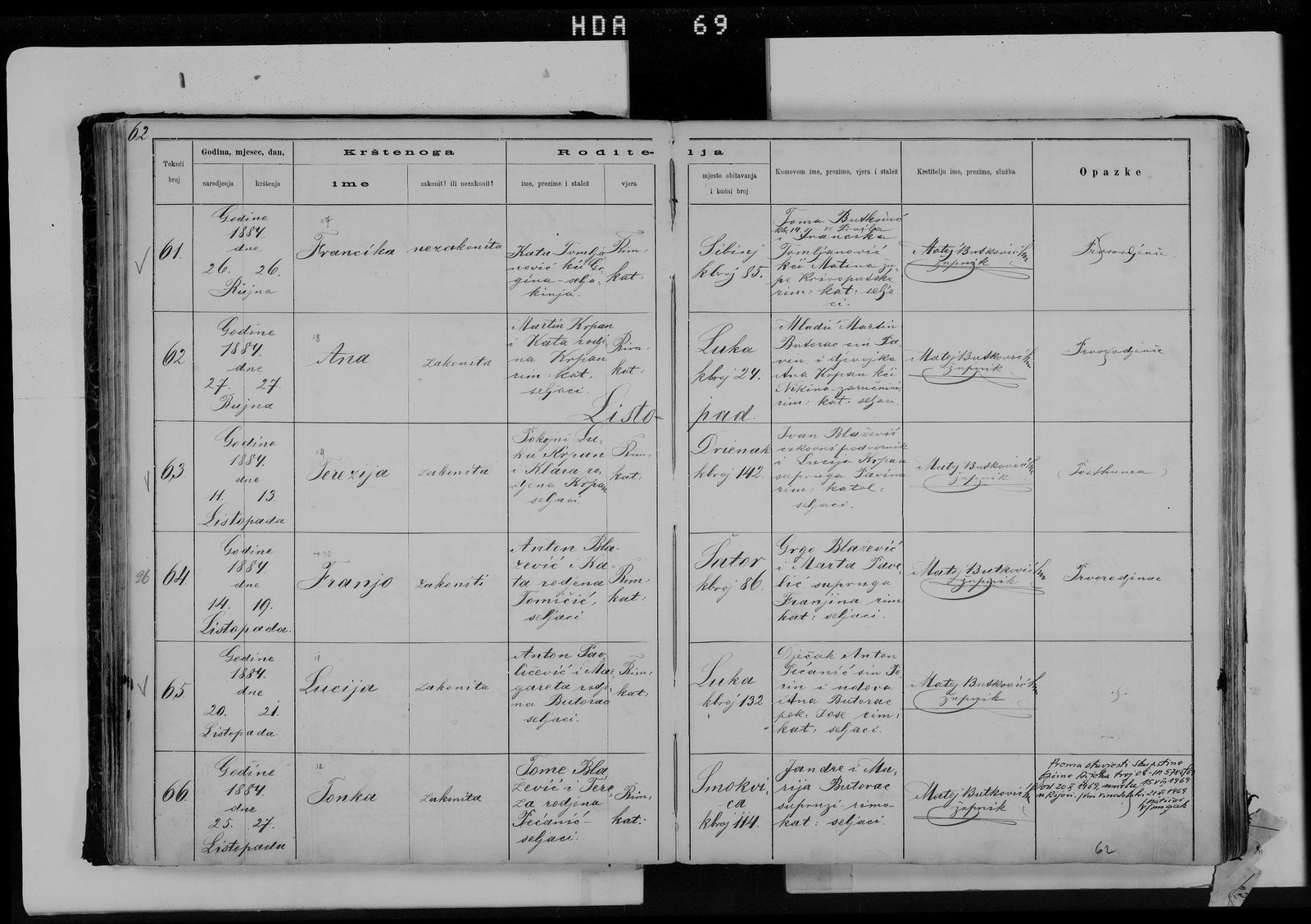 Tonka Birth 1884