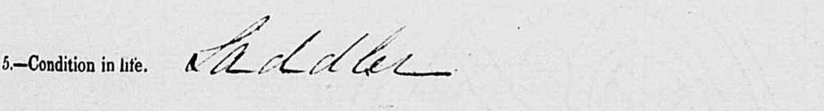 Line five of the 1840 death notice, reading Saddler.