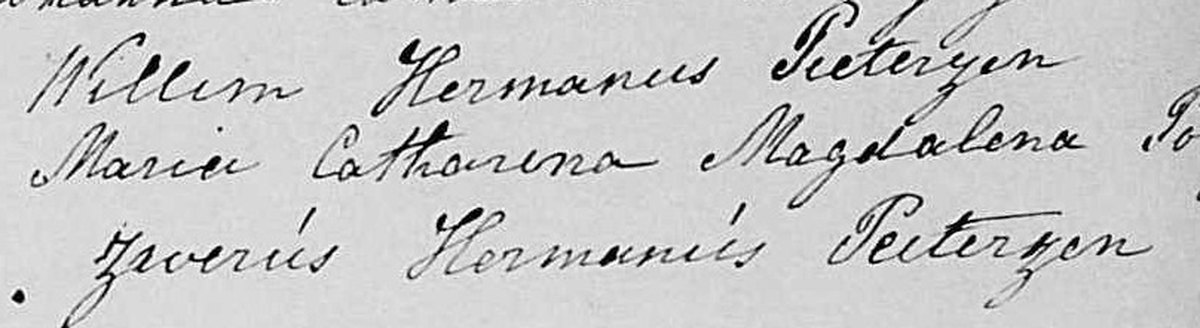 1851 register witnesses, both reading Pieterzen with the same z letterform.