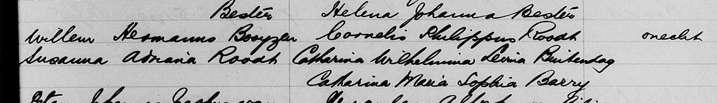 The parents and godparents columns of the 1908 baptism, ending with Catharina Maria Sophia Barry, and the remark onecht.