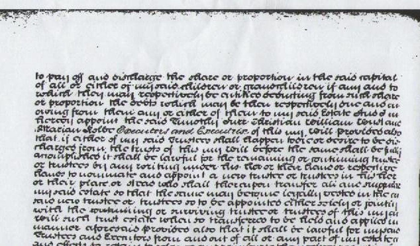 Closing page of the will carrying the probate act clause.