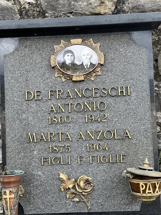 «DE FRANCESCHI ANTONIO — MARTA ANZOLA — FIGLI E FIGLIE»