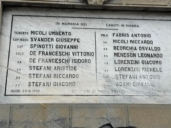 Two of the name on the war memorial