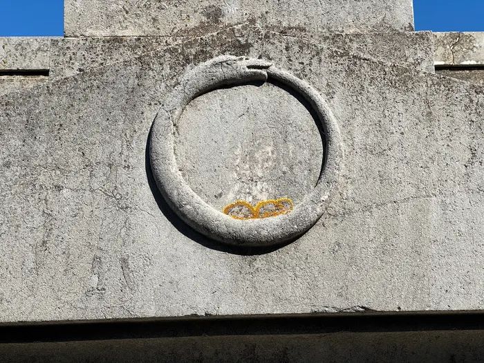 A carved ring, in the tomb wall