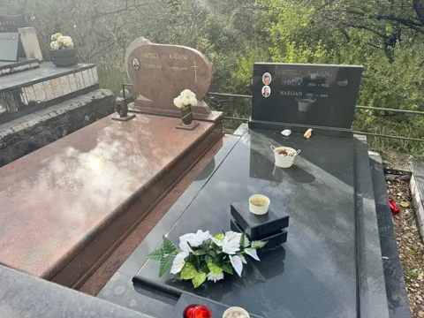 Kalanj graves — Tomislav, and Judita with Marijan