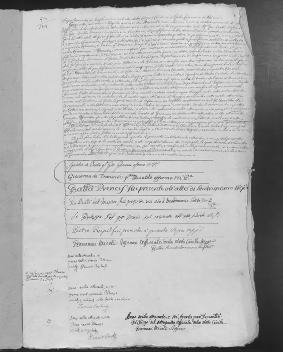 Giacoma de Franceschi marries, 7 August 1806