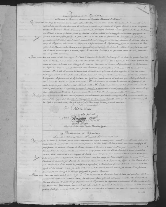 Osvaldo de Franceschi marries Appolonia Salante, 28 January 1808