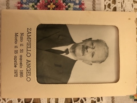 Angelo Zampiello — the memorial card