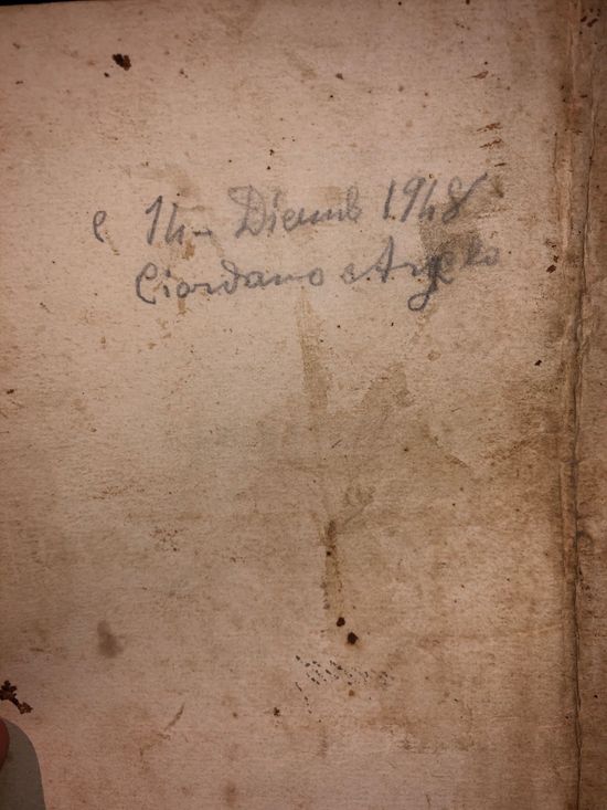The reverse of the certificate — an inscription of 1948