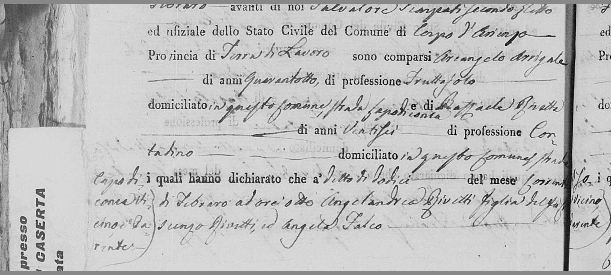 Angelandrea Rivetti, daughter of Angela Falco — 12 February 1819