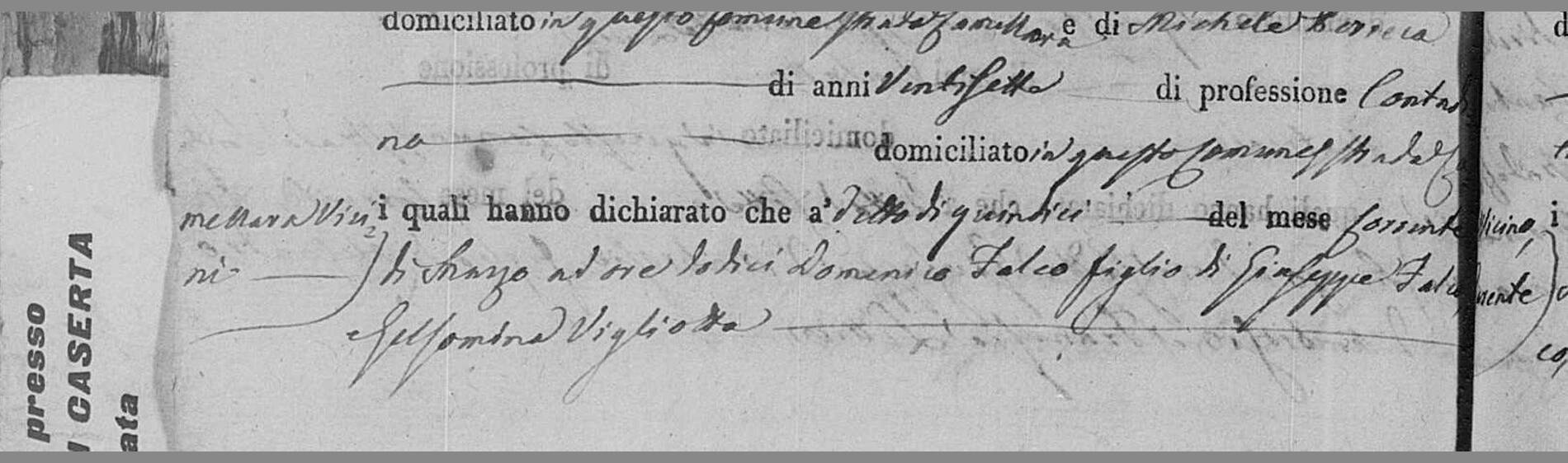 Domenico Falco, 15 March 1819