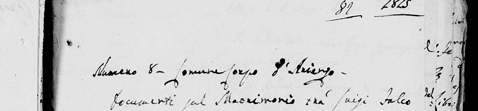 The marriage file of Luigi Falco, 1815