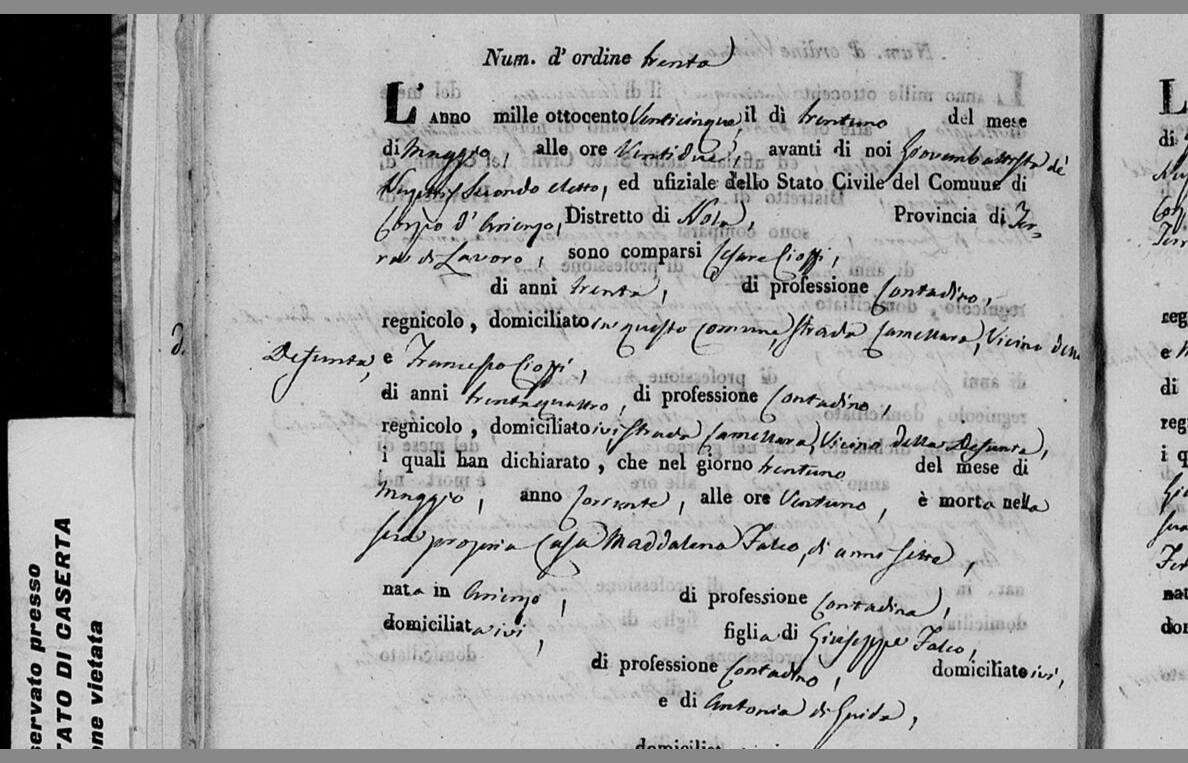 Maddalena Falco, aged seven — 31 May 1825