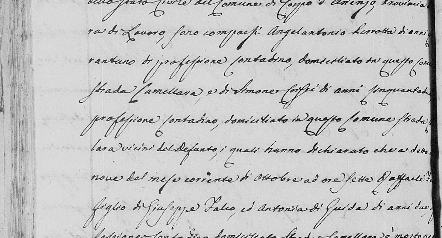 Raffaele Falco, aged two, 9 October 1815