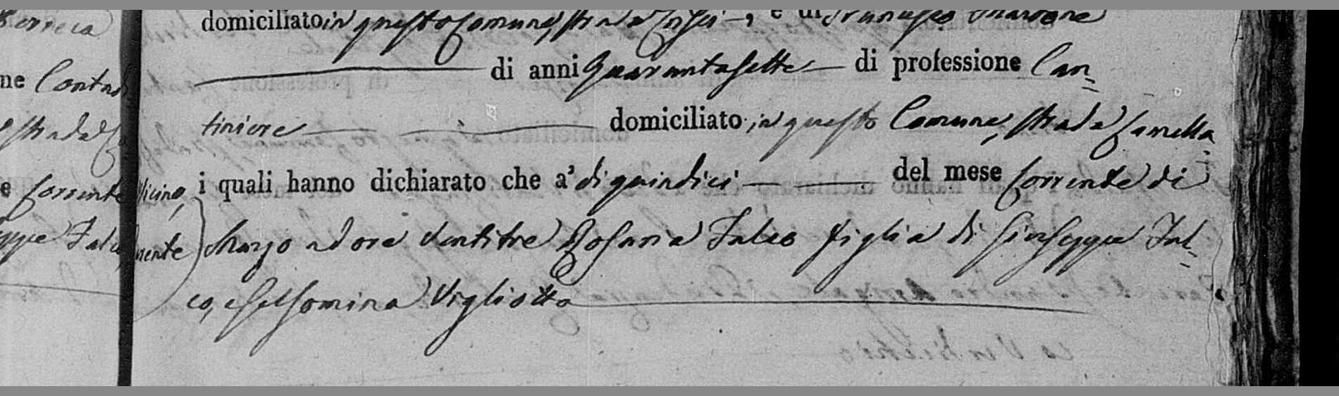 Rosaria Falco, 15 March 1819 — the same day as her brother