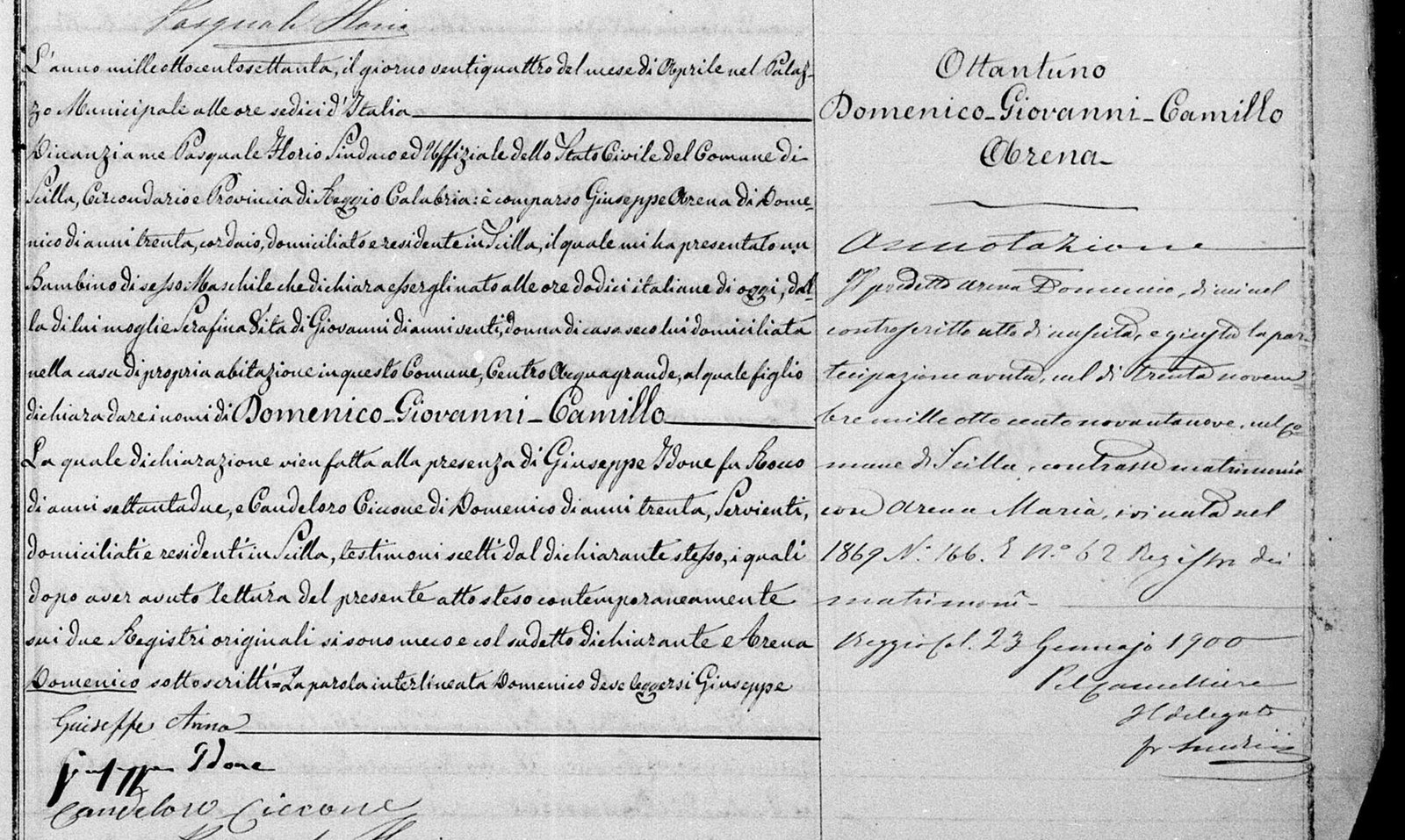 Scilla birth register 1870, act 81