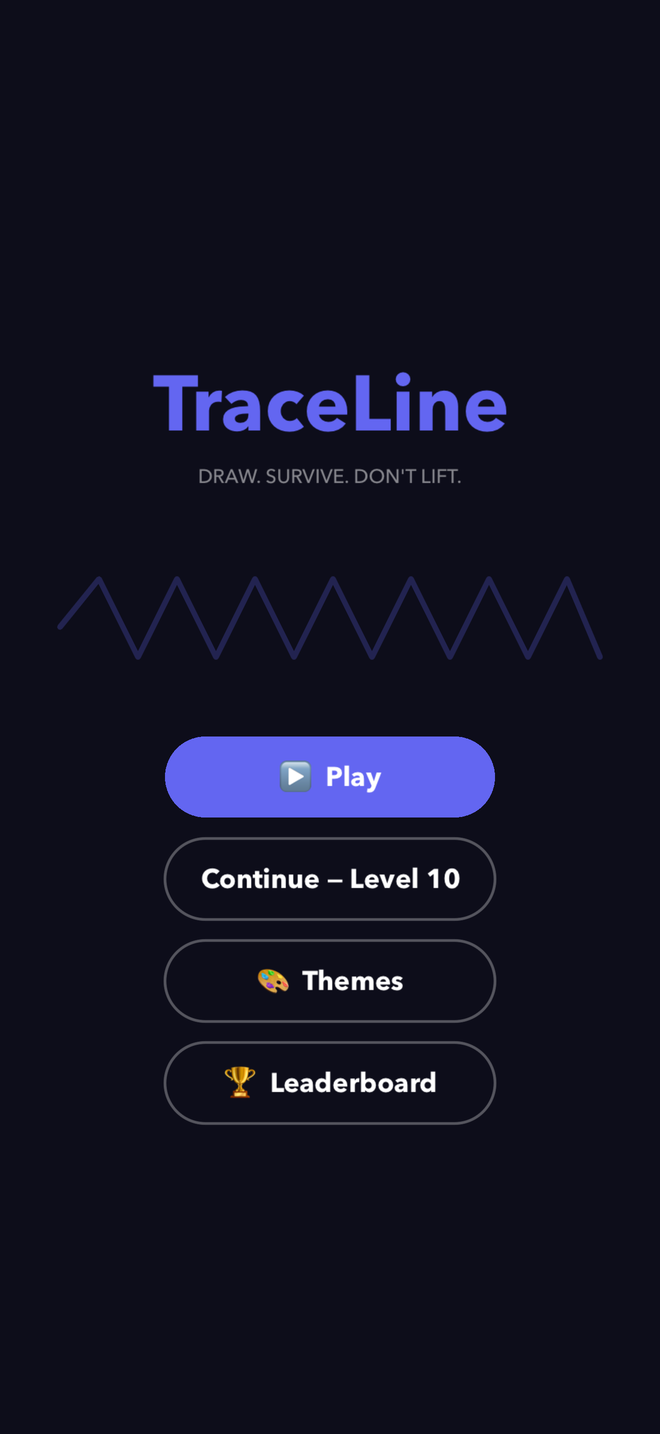 TraceLine home screen