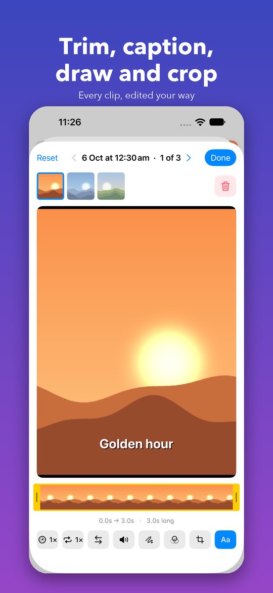 Trim, caption, draw and crop