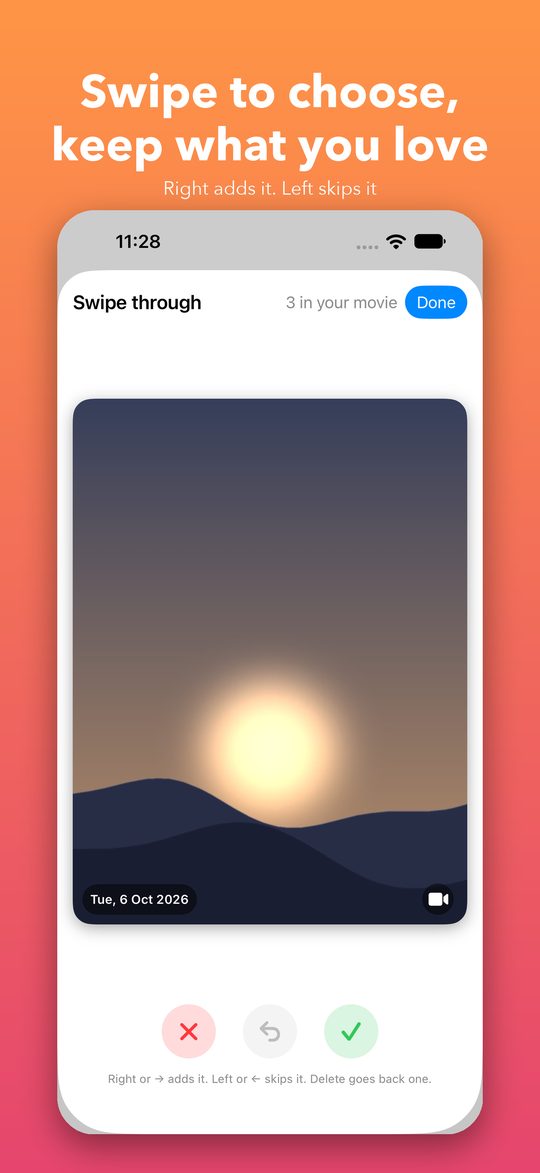 Swipe to choose
